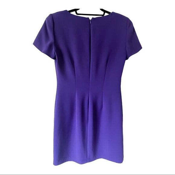 Jones New York Short Sleeve V-Neck Purple Embellished Party Dress Size 6 - Picture 2 of 8